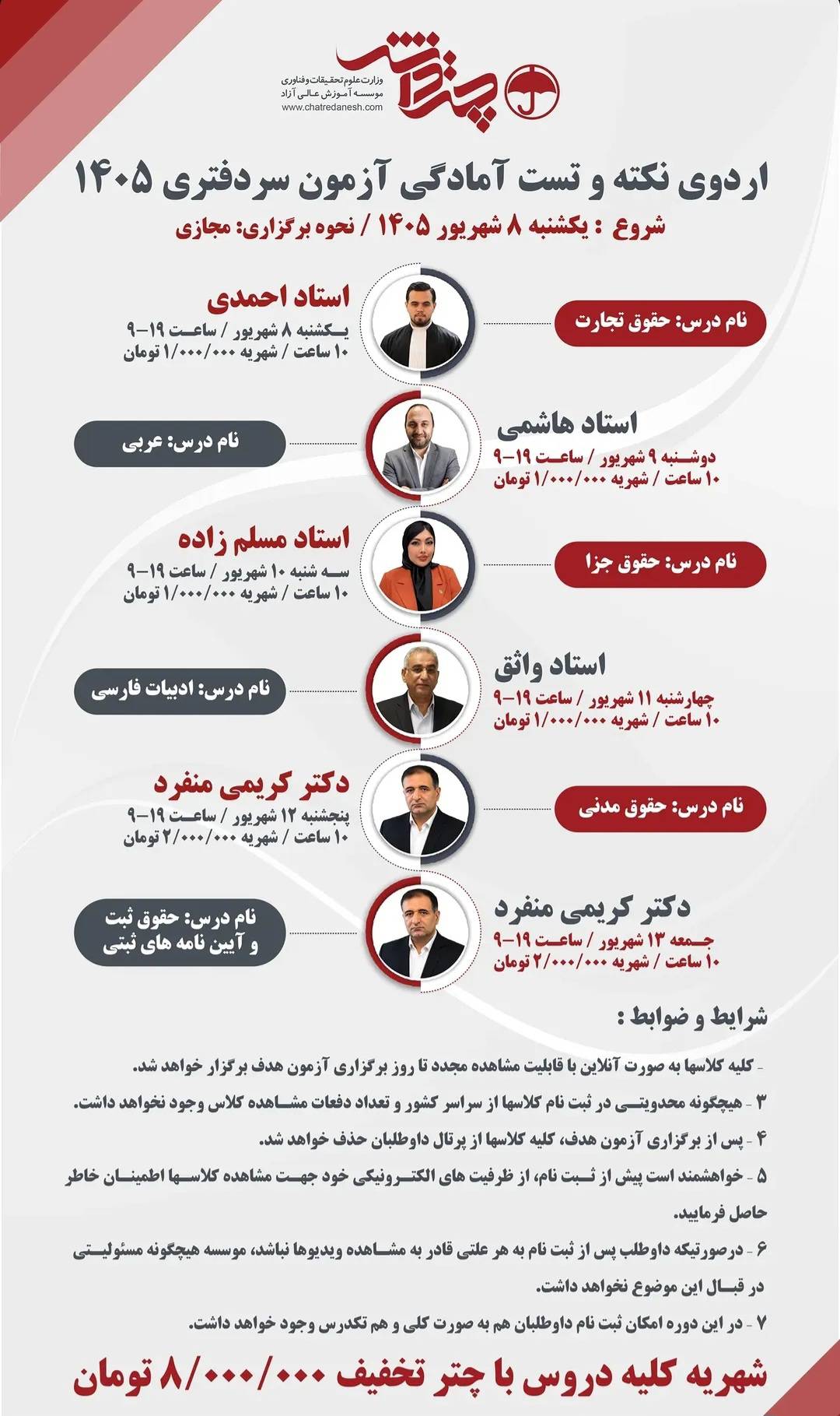 اردوی نکته و تست آمادگی آزمون سردفتری 1405
