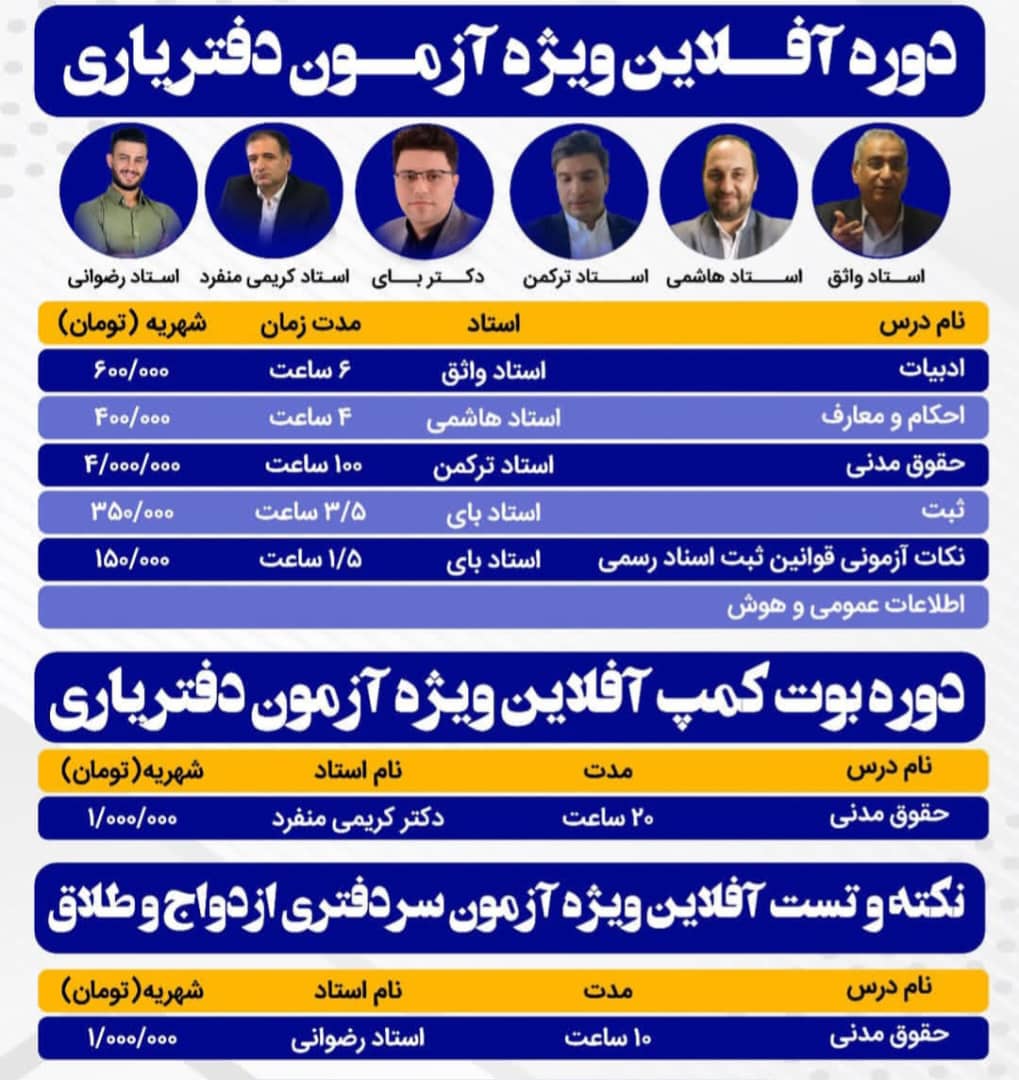 دوره آفلاین ویژه آزمون دفتریاری 