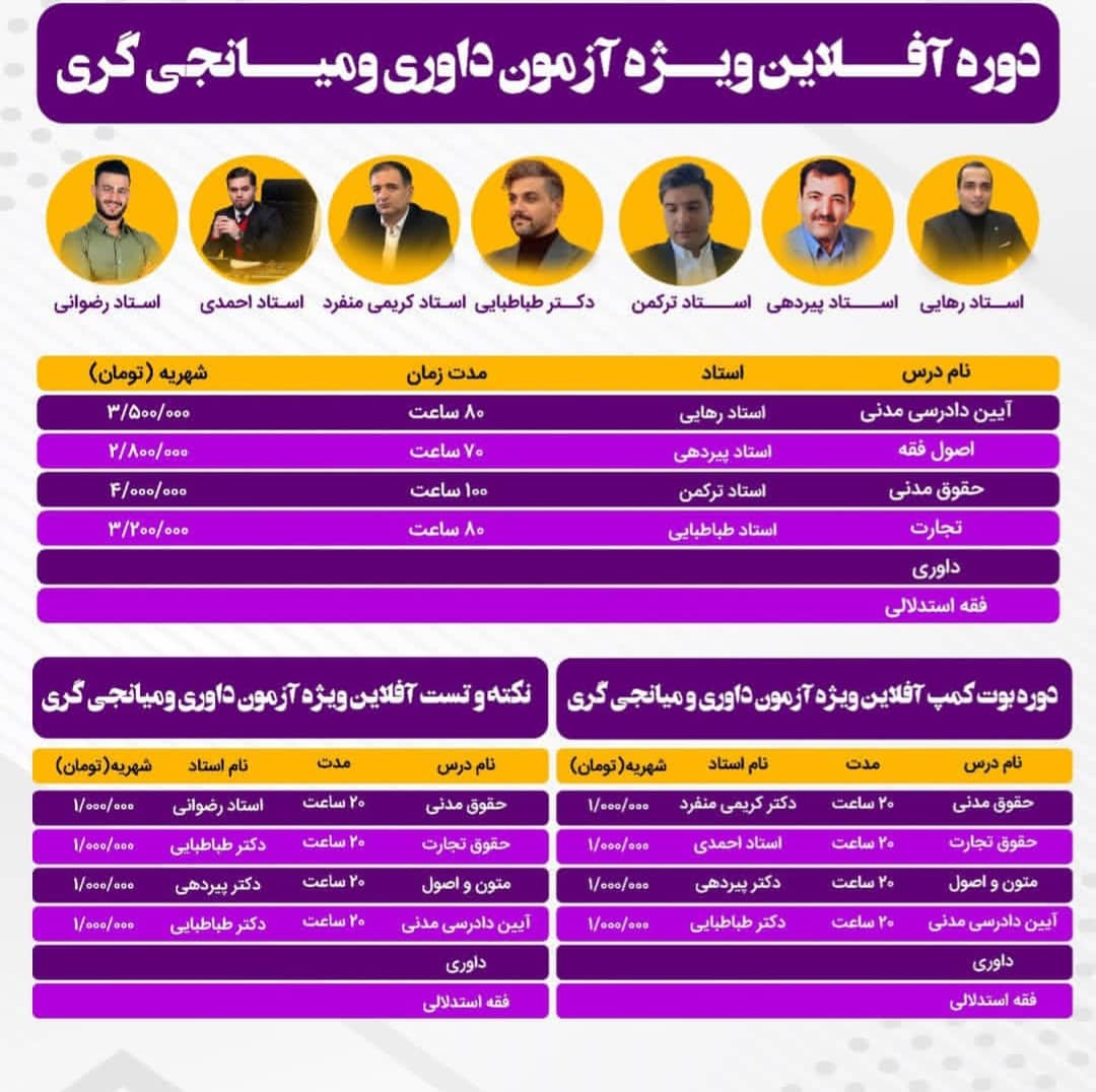  	دوره آفلاین ویژه آزمون داوری و میانجی گری
